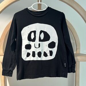 NUNUNU Kids Black Graphic Long Sleeve Shirt